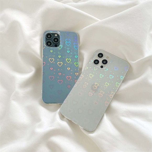 Fycyko Compatible with iPhone 11 Case with Clear Glitter Heart Pattern for Women - Picture 2 of 8
